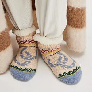 FREE PEOPLE Lucky Lou Slipper Socks Horseshoe